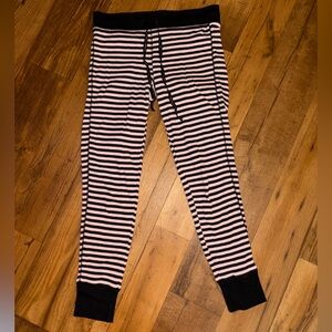 Victoria's Secret Black and Pink Striped Pajama Pants